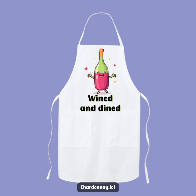 Funny Dancing Wine Bottle Apron - Comedic Kitchen Wear for Witty Hosts