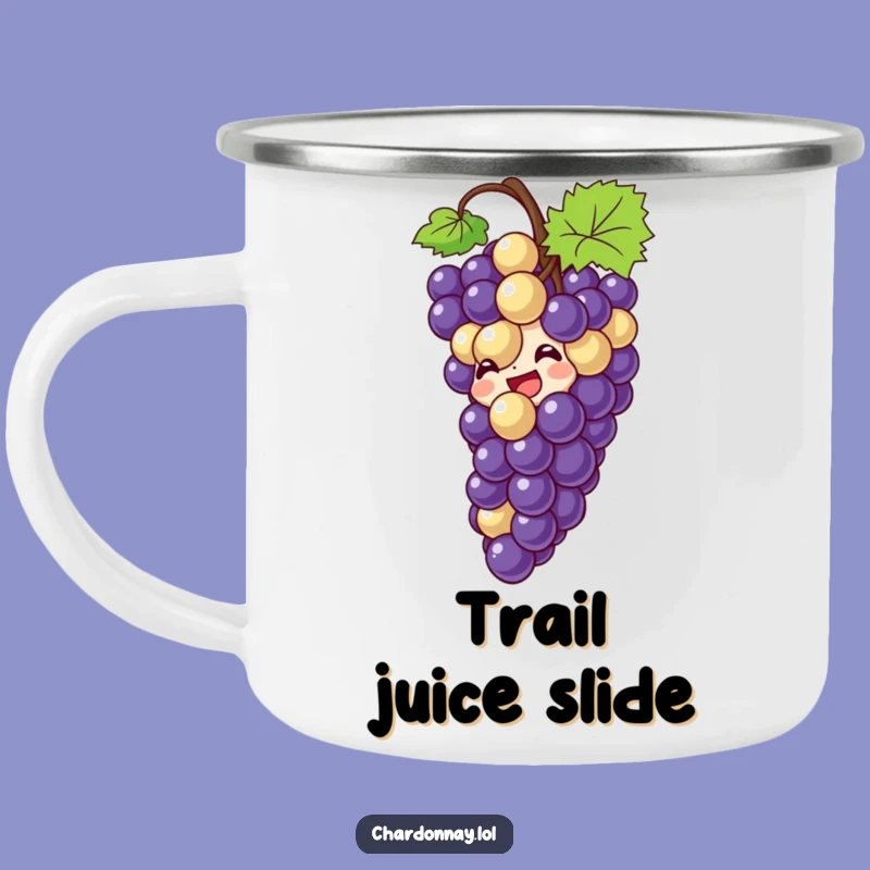 Funny Giggling Grape Camping Mug: Adventure Fuelled by Wine Humor