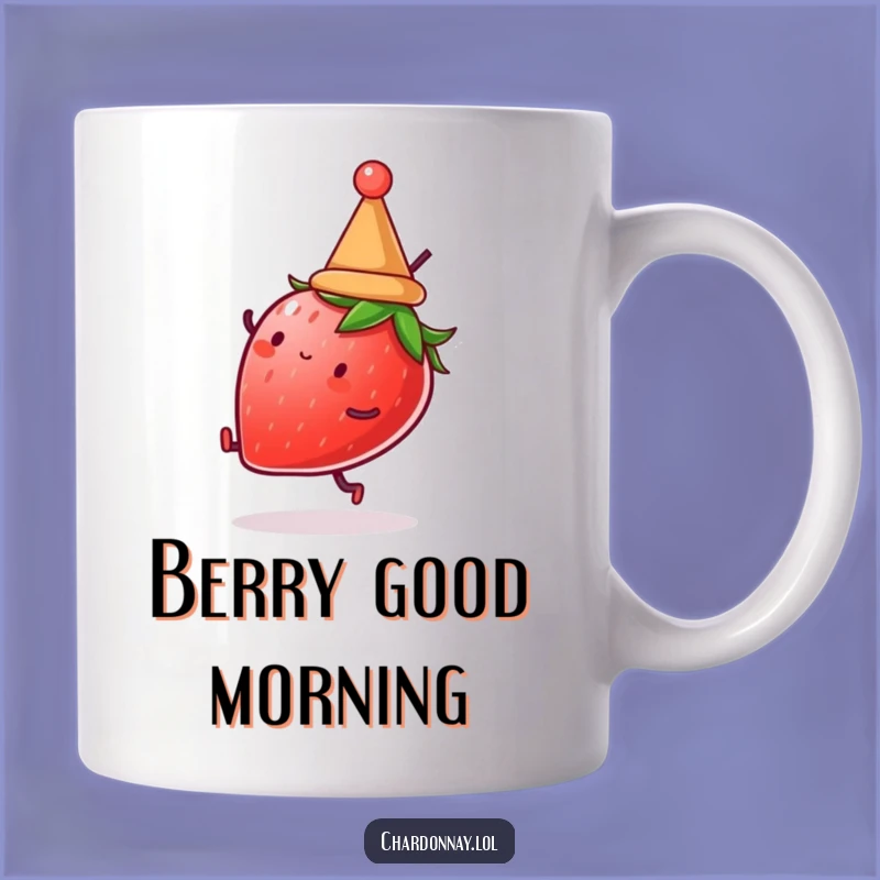 Funny Strawberry Cartwheel Hat Mug: Delightful Fruit Lover Gift