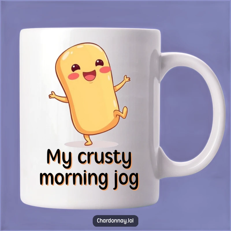 Funny Baguette Kicking Up Heels Mug - Hilarious Baked Goods Gift for Carb Lovers