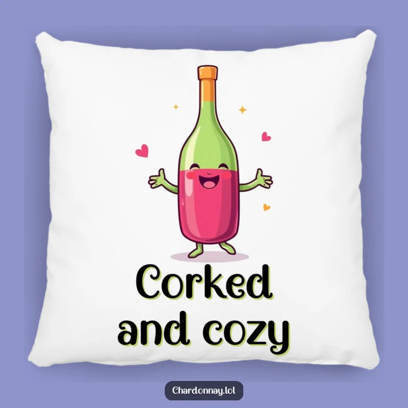 Funny Dancing Wine Bottle Pillow - Cozy Comedic Accent for Your Home