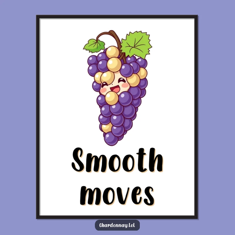 Funny Giggling Grape Digital Print: Whimsical Art for Wine Lovers