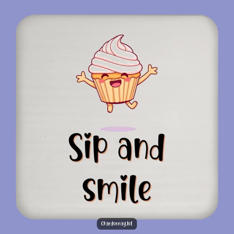 Funny Giggling Cupcake Coaster: Protect Surfaces Hilarious Frosting Leap, Perfect Funny Gift