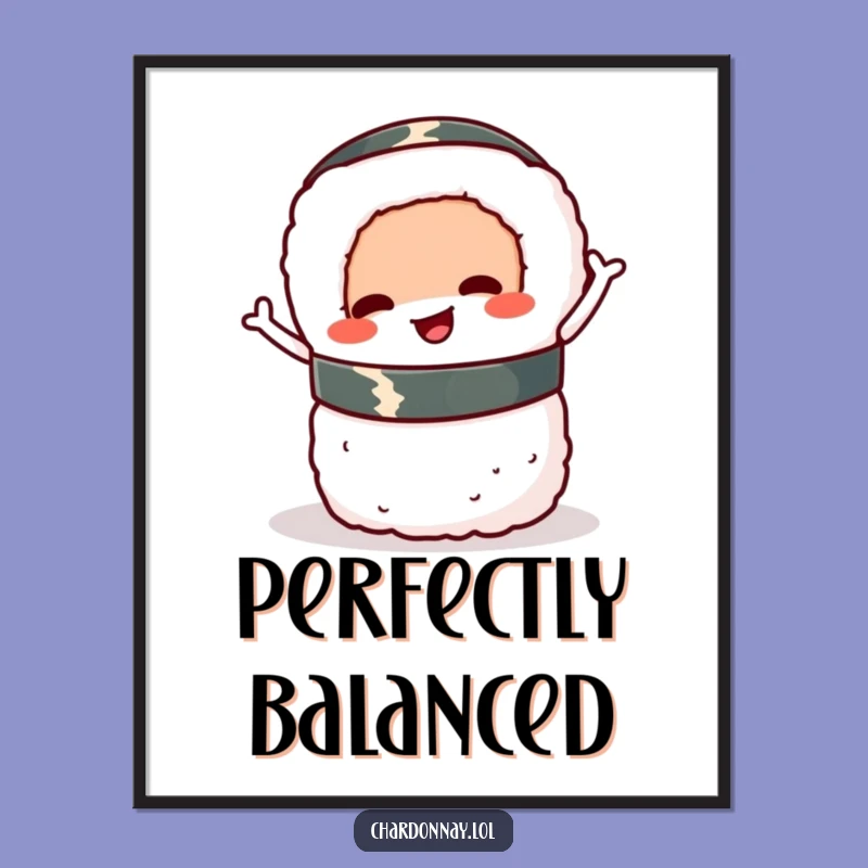 Funny Sushi Roll Poster: Vibrant Food Art for Your Walls