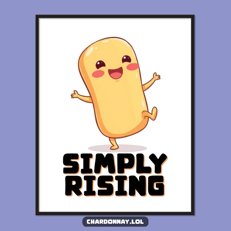 Funny Baguette Kicking Heels Poster - Whimsical Wall Art for a Laugh