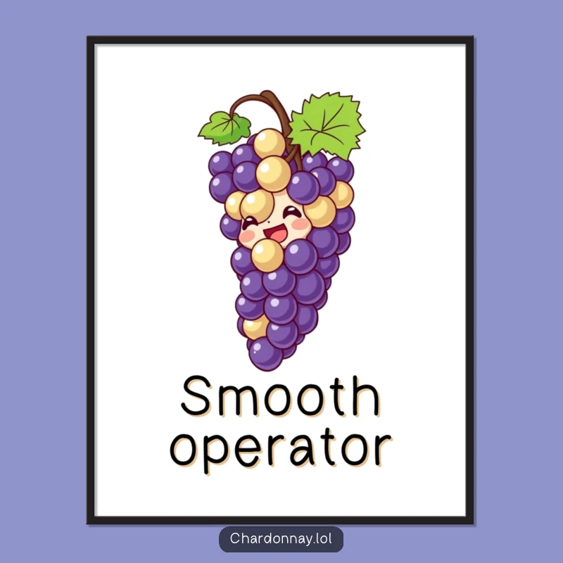 Funny Giggling Grape Poster: Whimsical Wall Art for Wine Enthusiasts