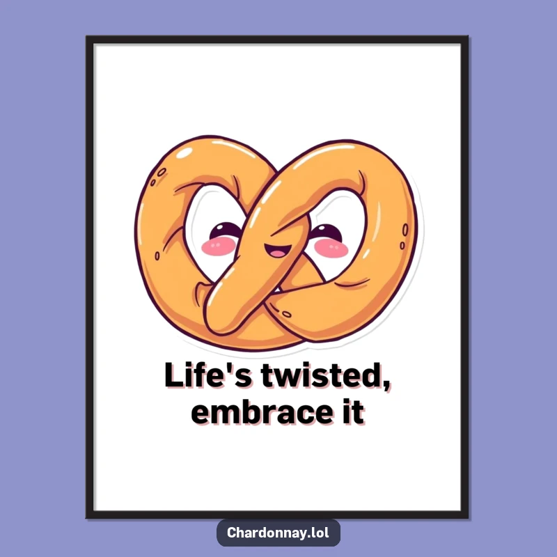 Free Printable Wall Art: Twisted Pretzel Shape, Funny Downloadable Decor