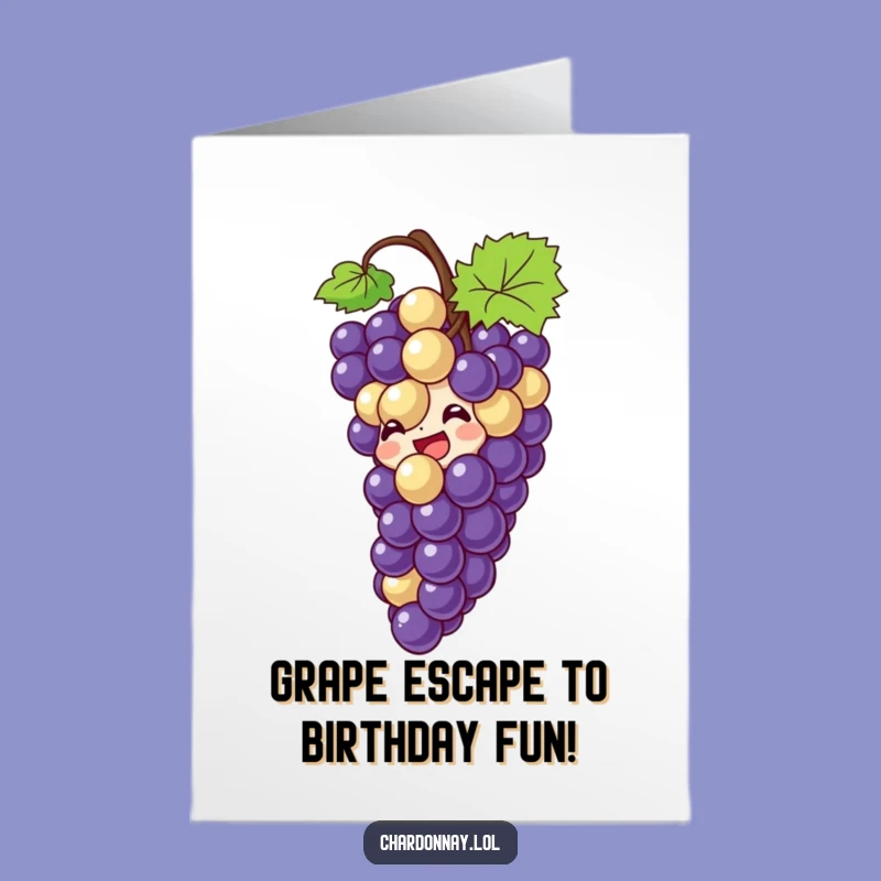 Free Printable Birthday Card: Giggling Grape Slides, Funny Downloadable Party Surprise