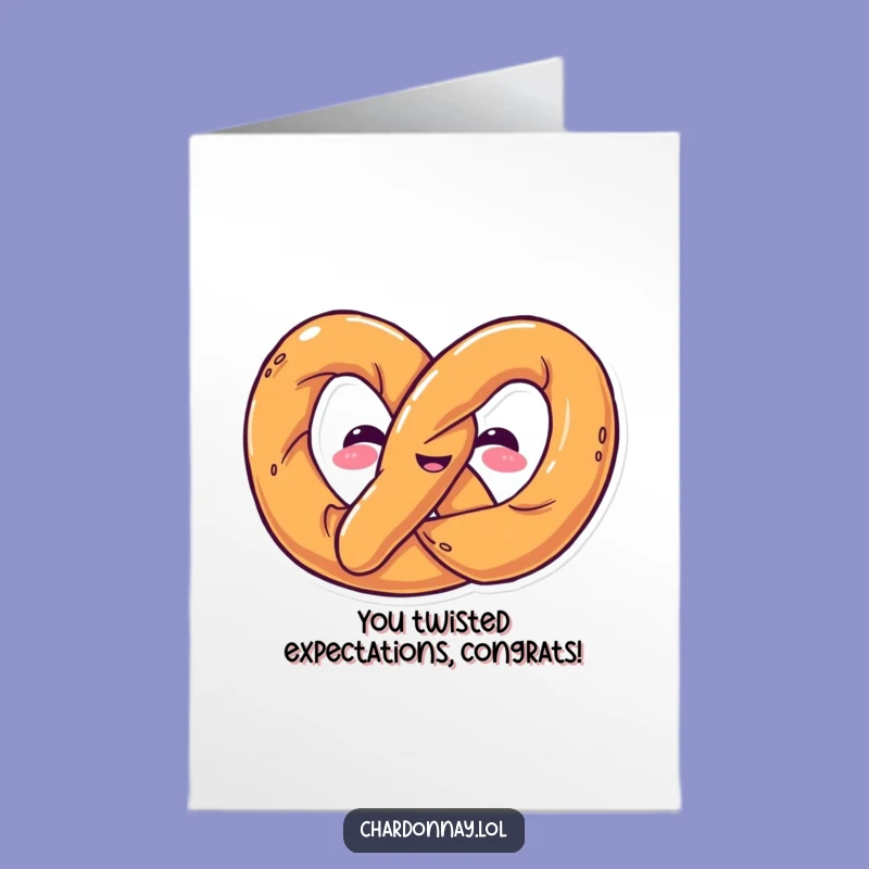 Free Printable Congrats Card: Twisted Pretzel Shape, Humorous Bendable Celebration