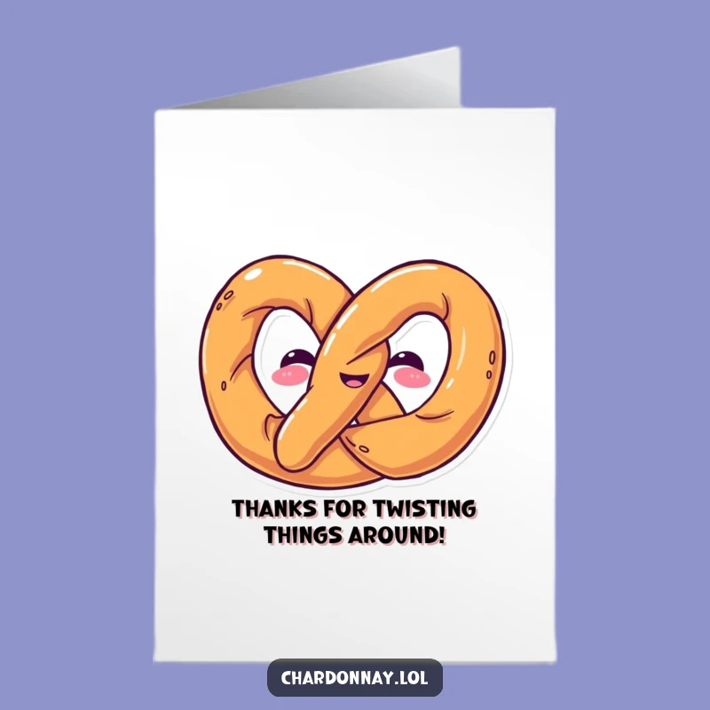 Free Printable Thank You Card: Twisted Pretzel Gratitude, Funny Shape Downloadable